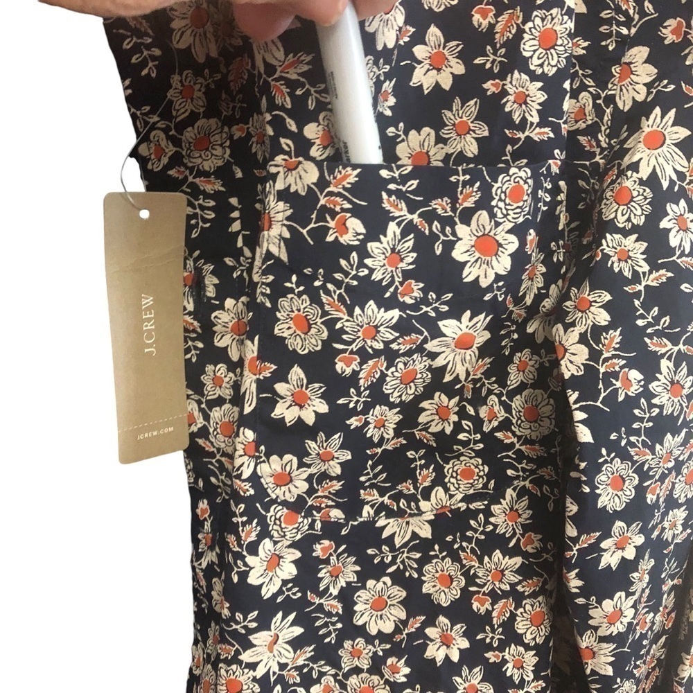 NWT J Crew Stretch Secret Organic Cotton Cottagecore Floral Blouse Slim‎ Medium - Picture 8 of 12